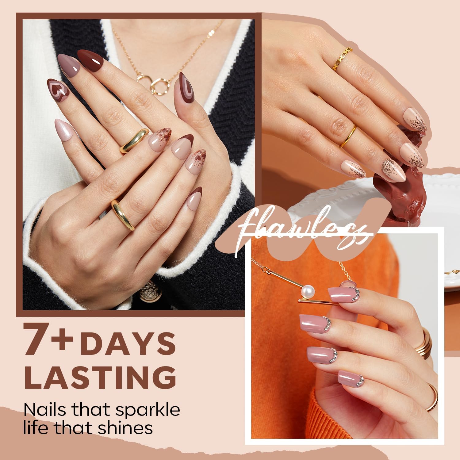 Modelones vernis à ongles brun nude en flacon clair.