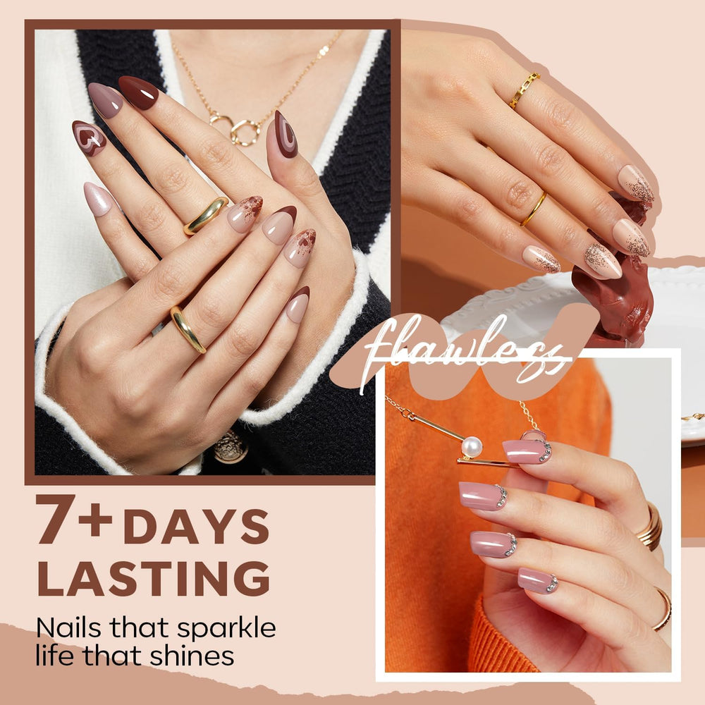 Modelones vernis à ongles brun nude en flacon clair.