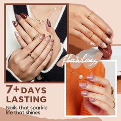 Modelones vernis à ongles brun nude en flacon clair.