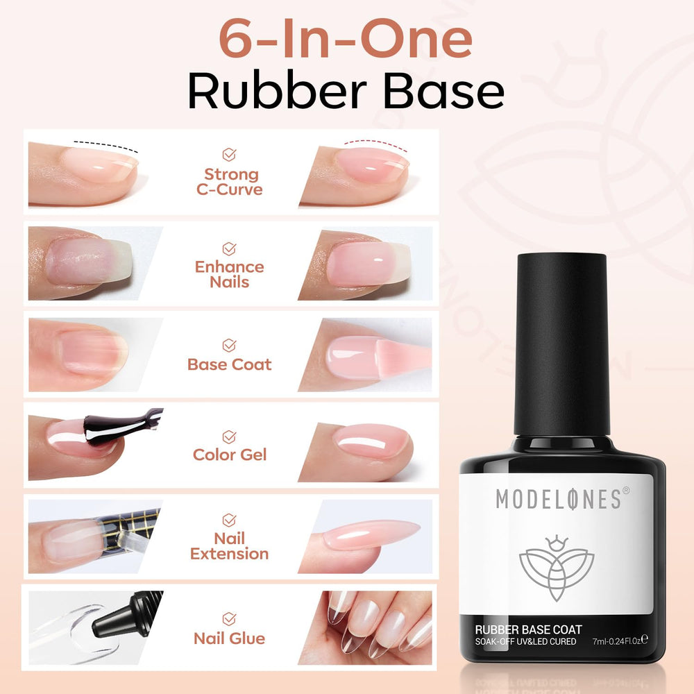 Modelones bouteilles six en un, base gel polyvalente pour simplifier l'application.