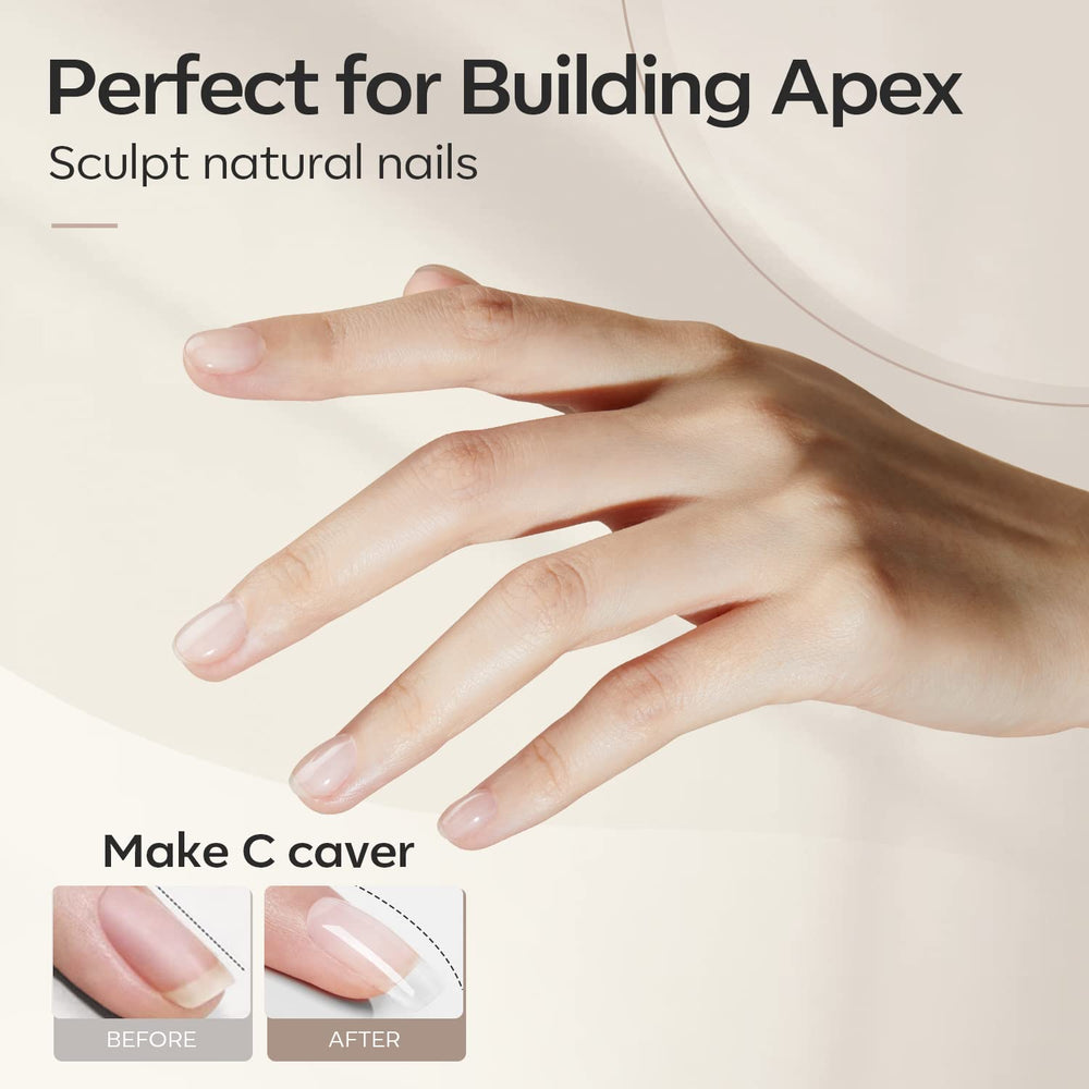 Gel-builder Modelones — forme d’ongle soignée pour un résultat naturel.