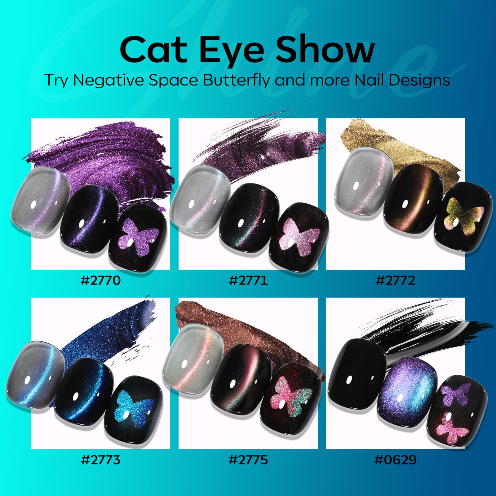 Modelones vernis bleu – effet chat-œil bleu, résultat lumineux.