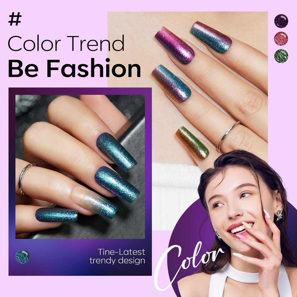 Modelones Chameleon Gel violet pailleté application lisse rapide