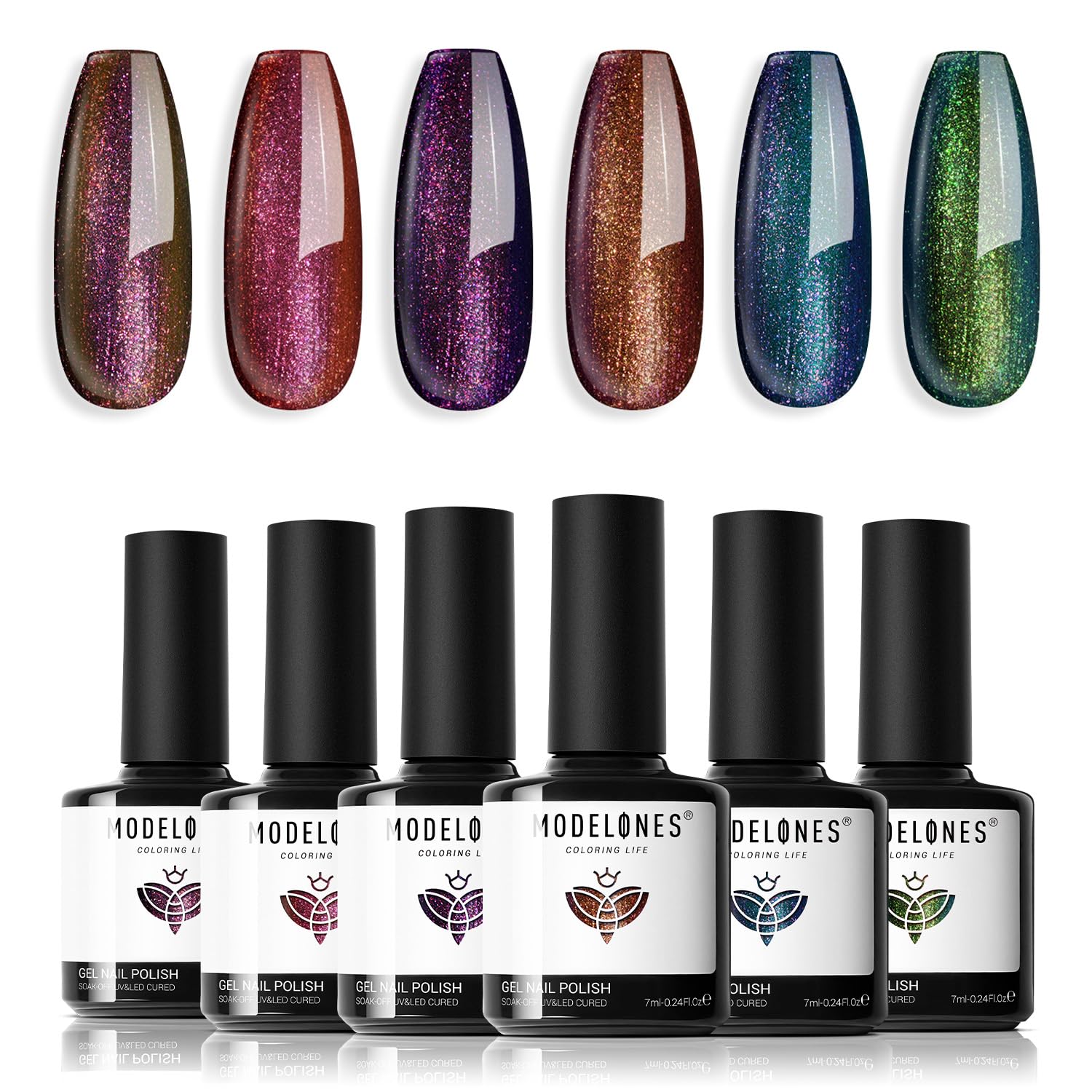 Modelones Chameleon Gel ensemble 6 couleurs Aurora pour ongles durable