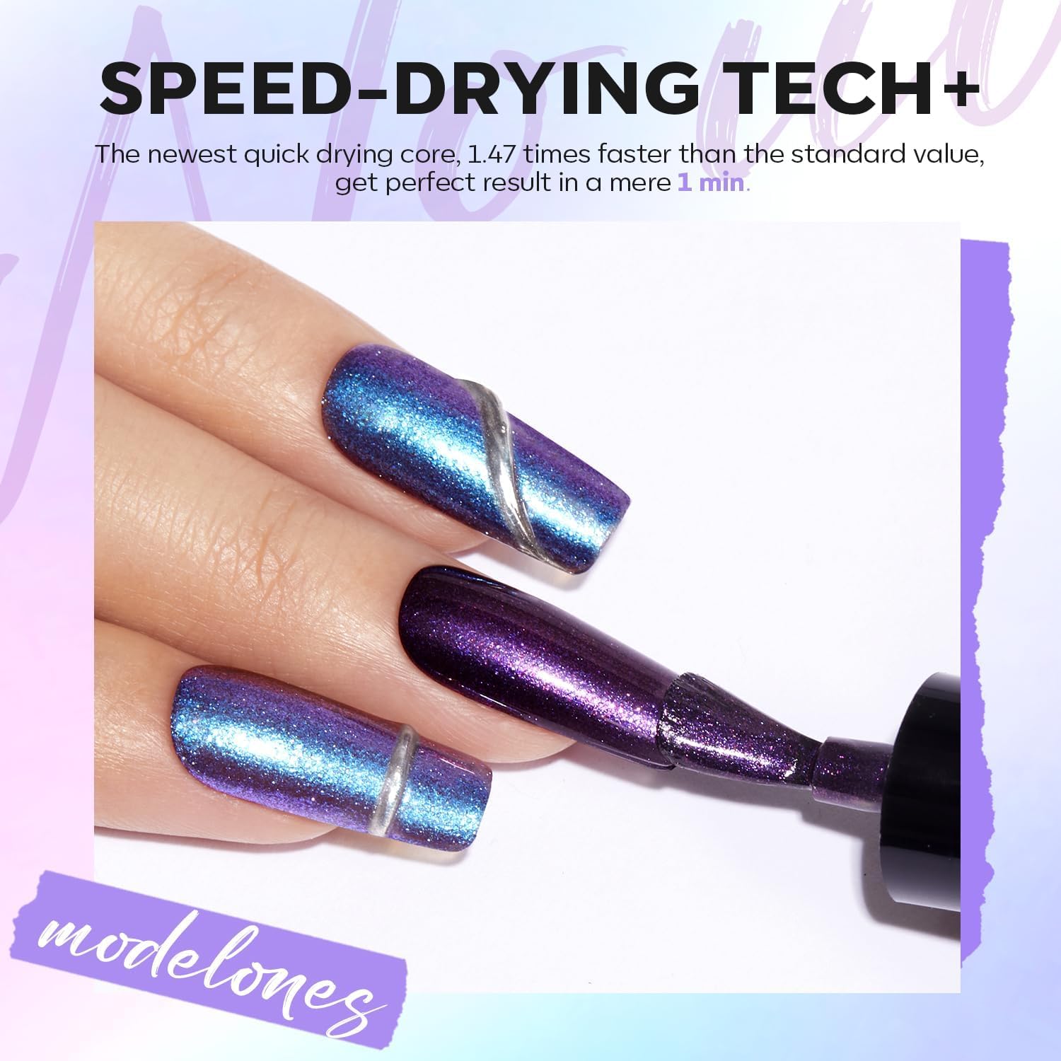 Modelones Chameleon rose pailleté - parfait pour un look glamour discret.