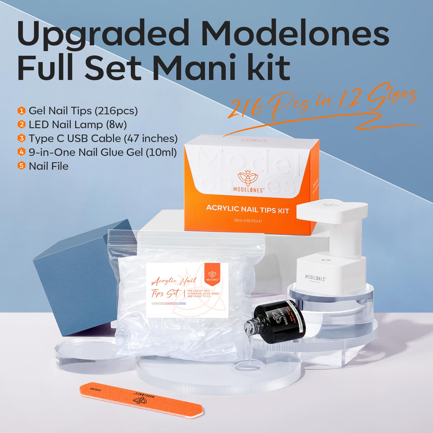 Modelones colle-ongles 9-en-1, utilisation polyvalente et durable.