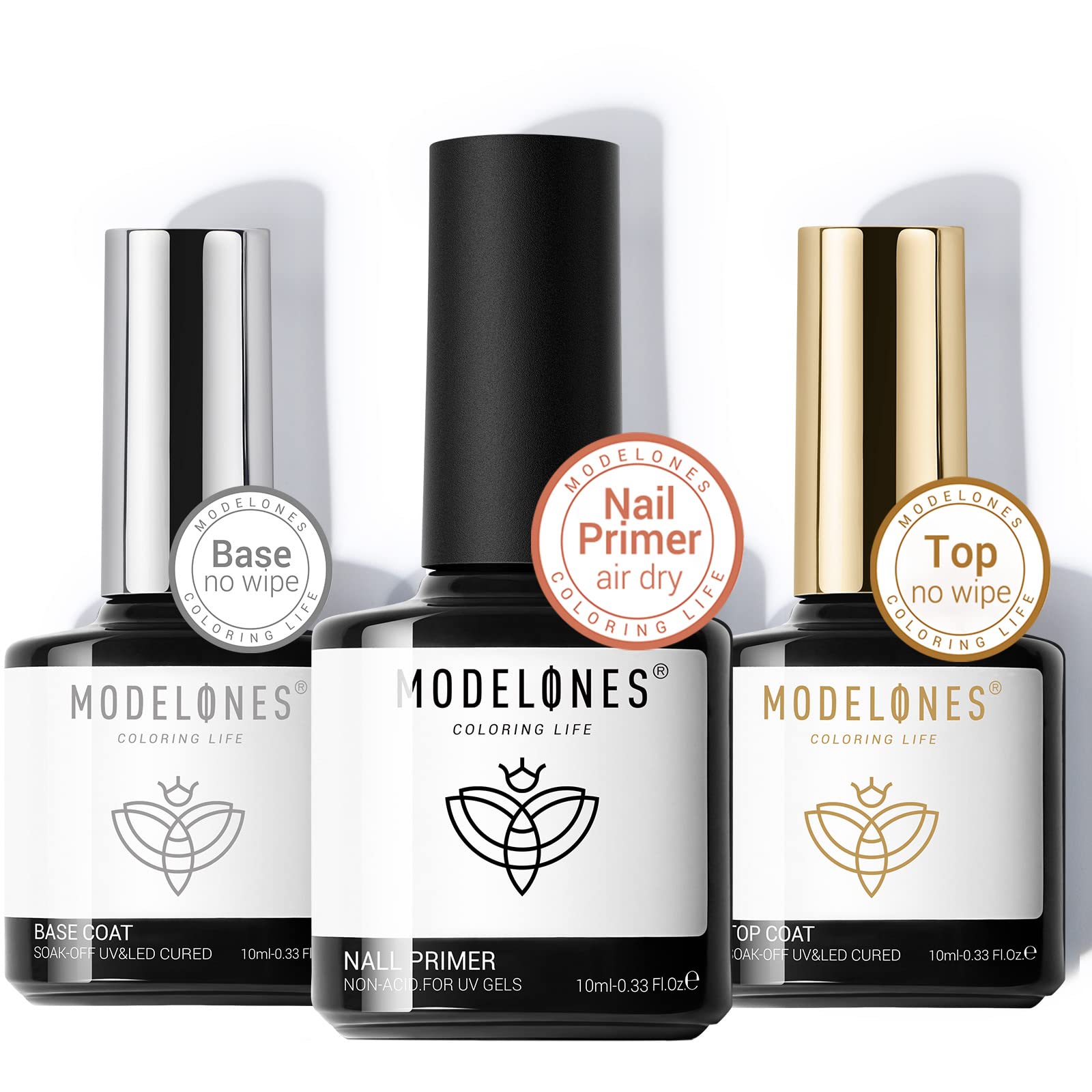 Modelones couche base ongles 10 ml, adhérence renforcée et fondation lisse