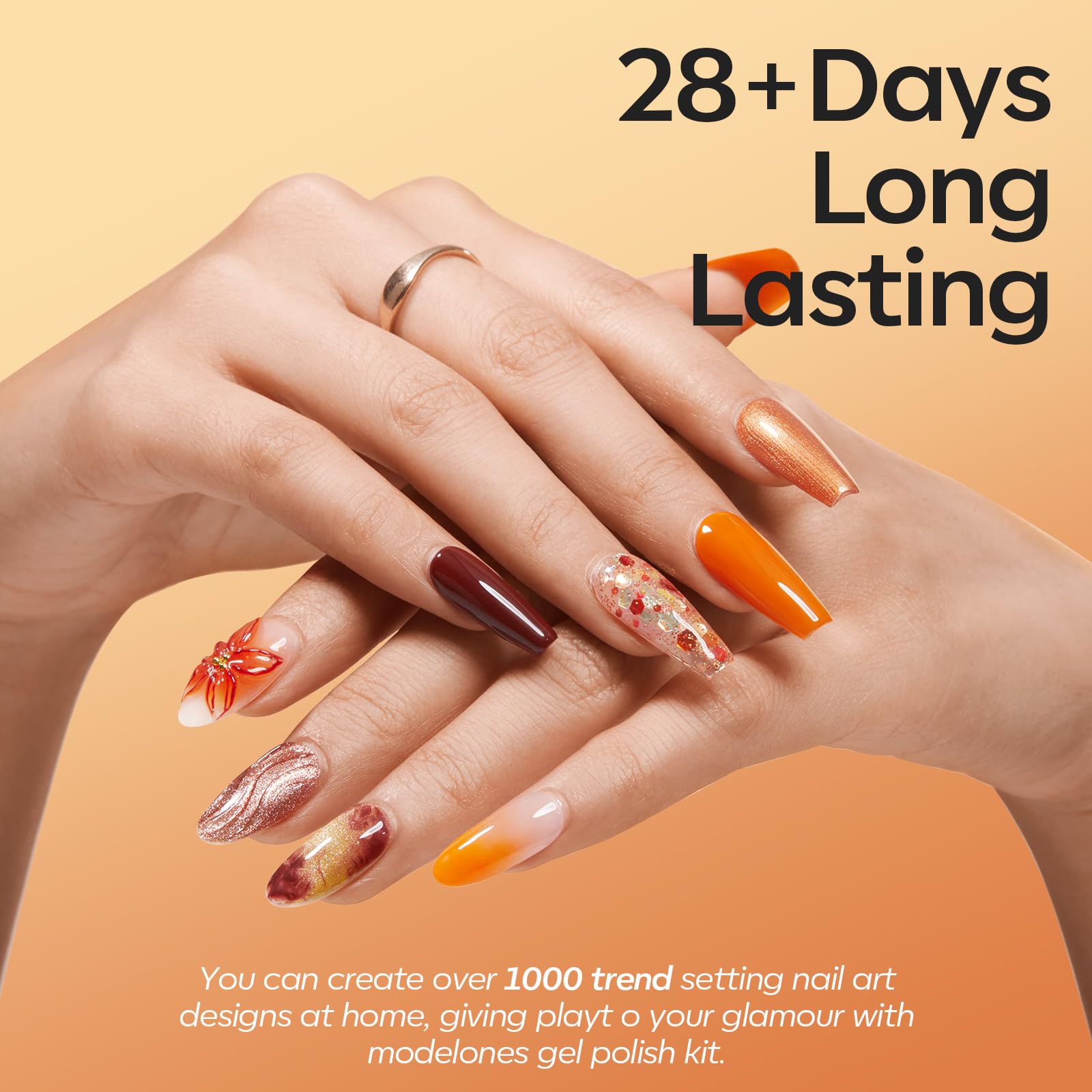 Modelones couleurs tendances automne-hiver sur ongles faciles à assortir.