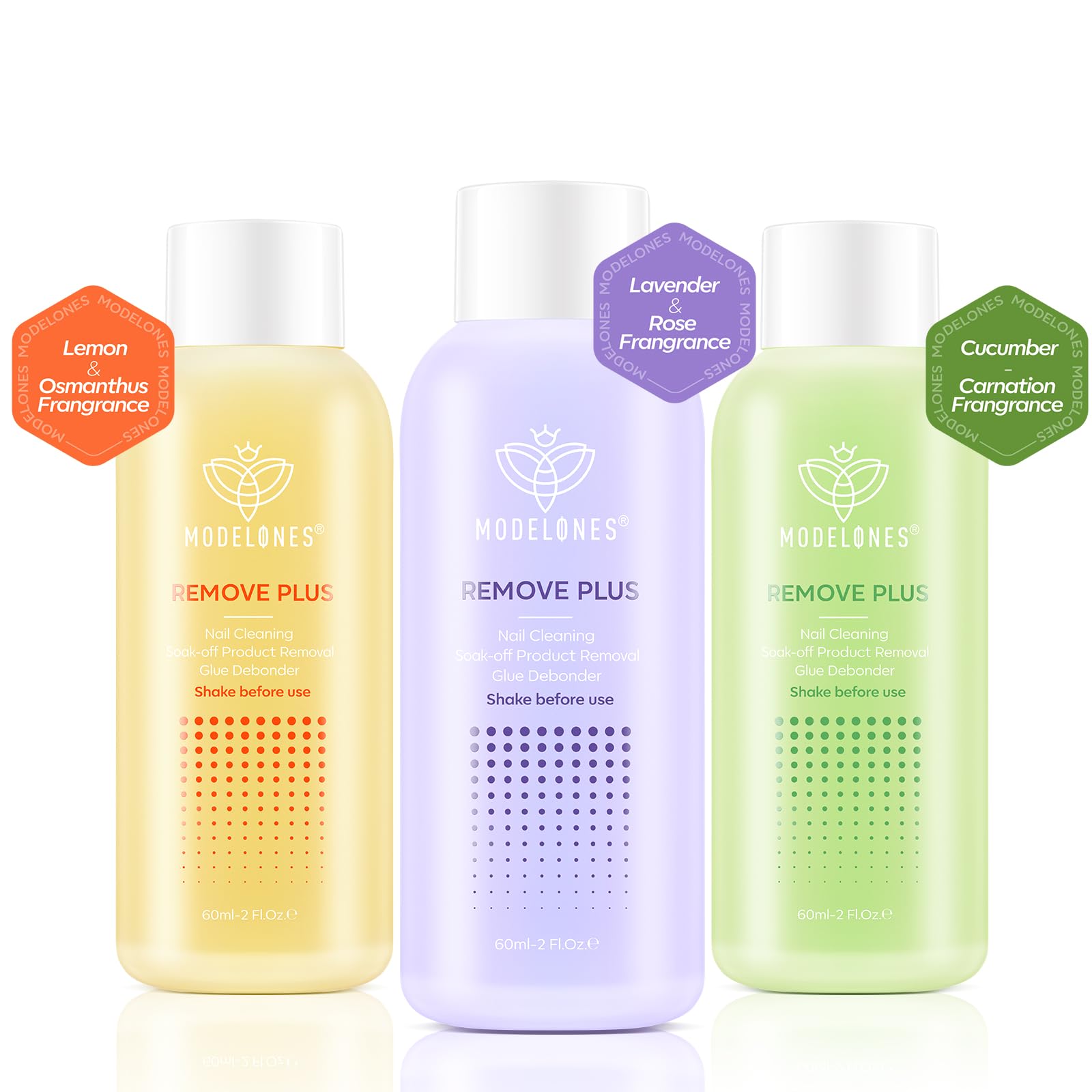 Modelones démaquillant acetone Coffret voyage 3 flacons pour plusieurs usages