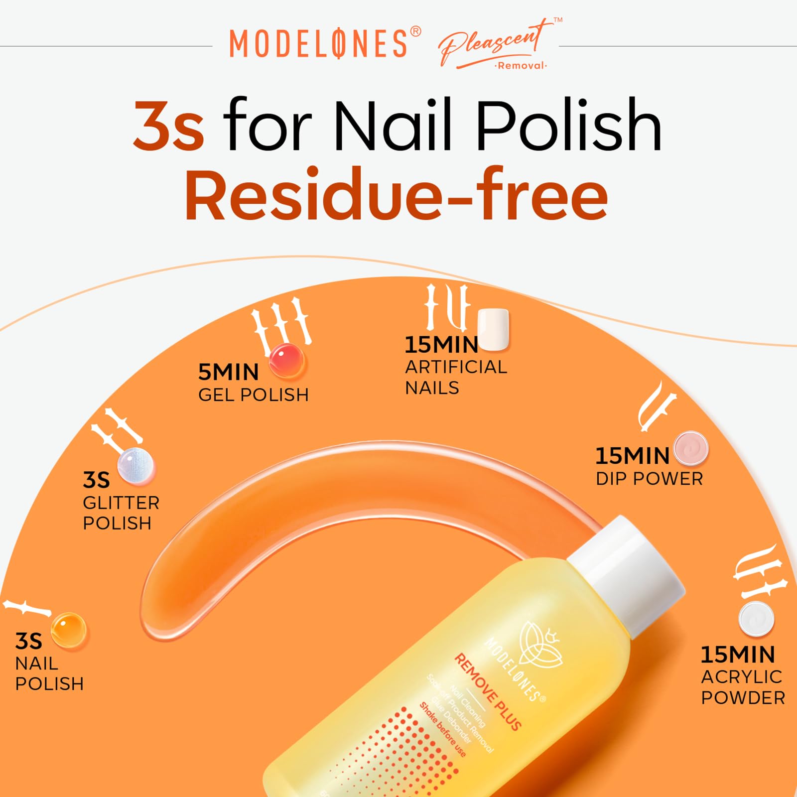 Modelones démaquillant acetone Formule nourrissante protégeant les ongles pendant le démaquillage