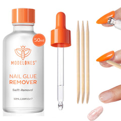 Modelones dissolvant-colle-ongles 50 ml, dissolution rapide pour un retrait propre.