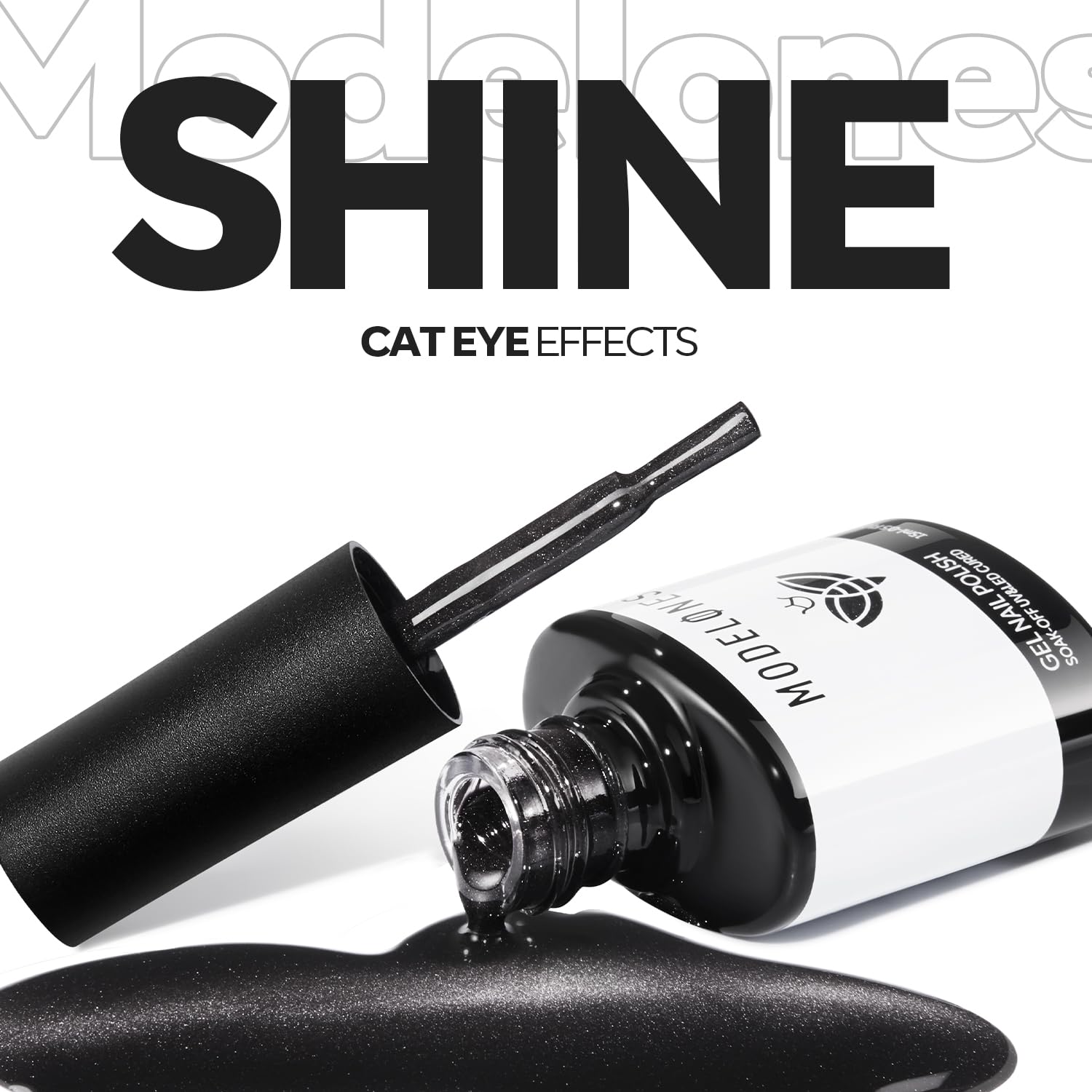 Durcissement LED rapide du vernis gel noir œil-de-chat Modelones