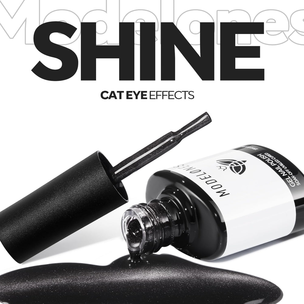 Durcissement LED rapide du vernis gel noir œil-de-chat Modelones