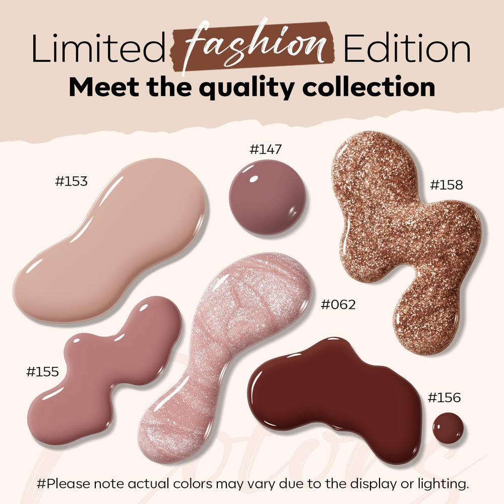 Modelones échantillons de teintes nude et brun sur roue.