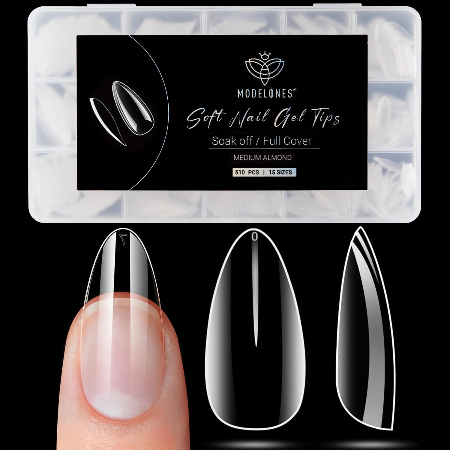 Modelones embouts d’ongles amande clairs, faciles à étendre pour un look naturel.