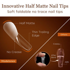 Modelones embouts coffins semi-mat, adhérence facilitant l'application précise.
