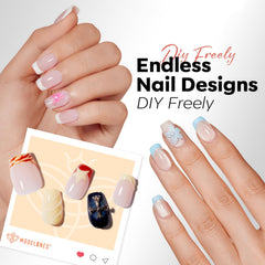 Boîte Modelones avec 360 pièces d’ongles gel forme cercueil prêt-à-poser.