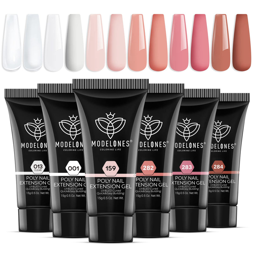 Modelones ensemble gel poly-ongles: six couleurs pour votre manucure quotidienne.