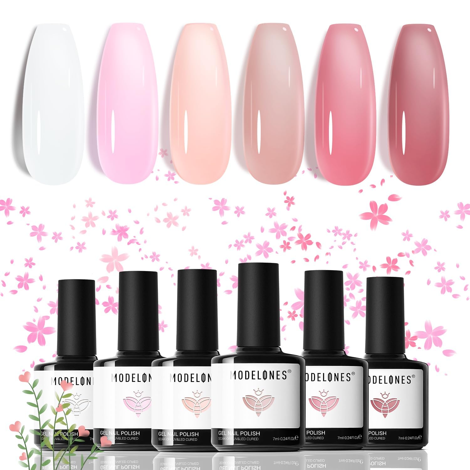 Modelones ensemble-vernis-gel 6 couleurs pour des manucures variées et tendance
