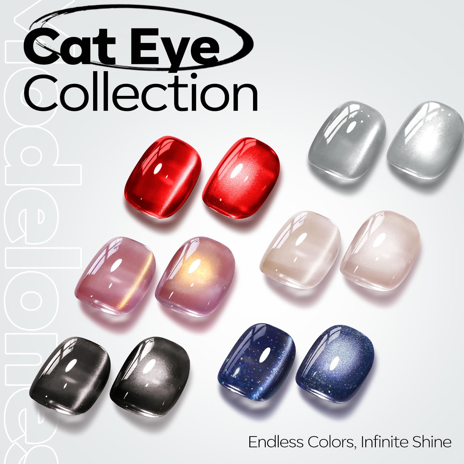 Ensemble vernis gel œil-de-chat Modelones 15 ml prêt à l’emploi