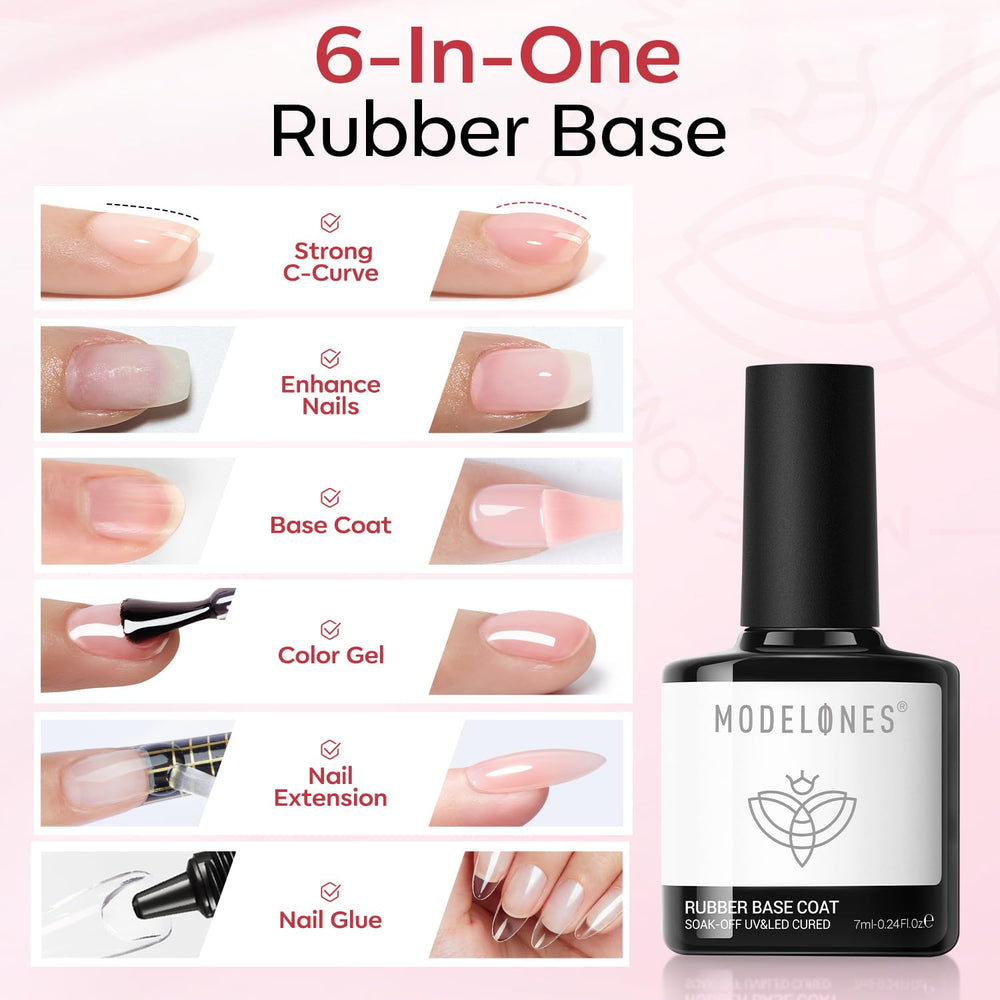 Modelones extension gel in action helps shape natural nail length.