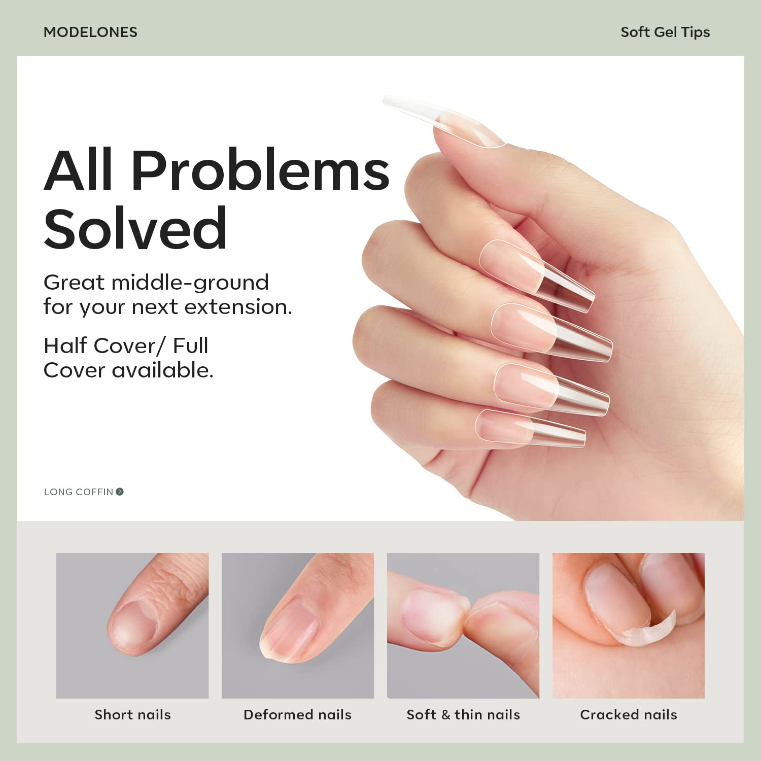 Modelones extension gel rapide coffin long, gain de temps et rendu pro.