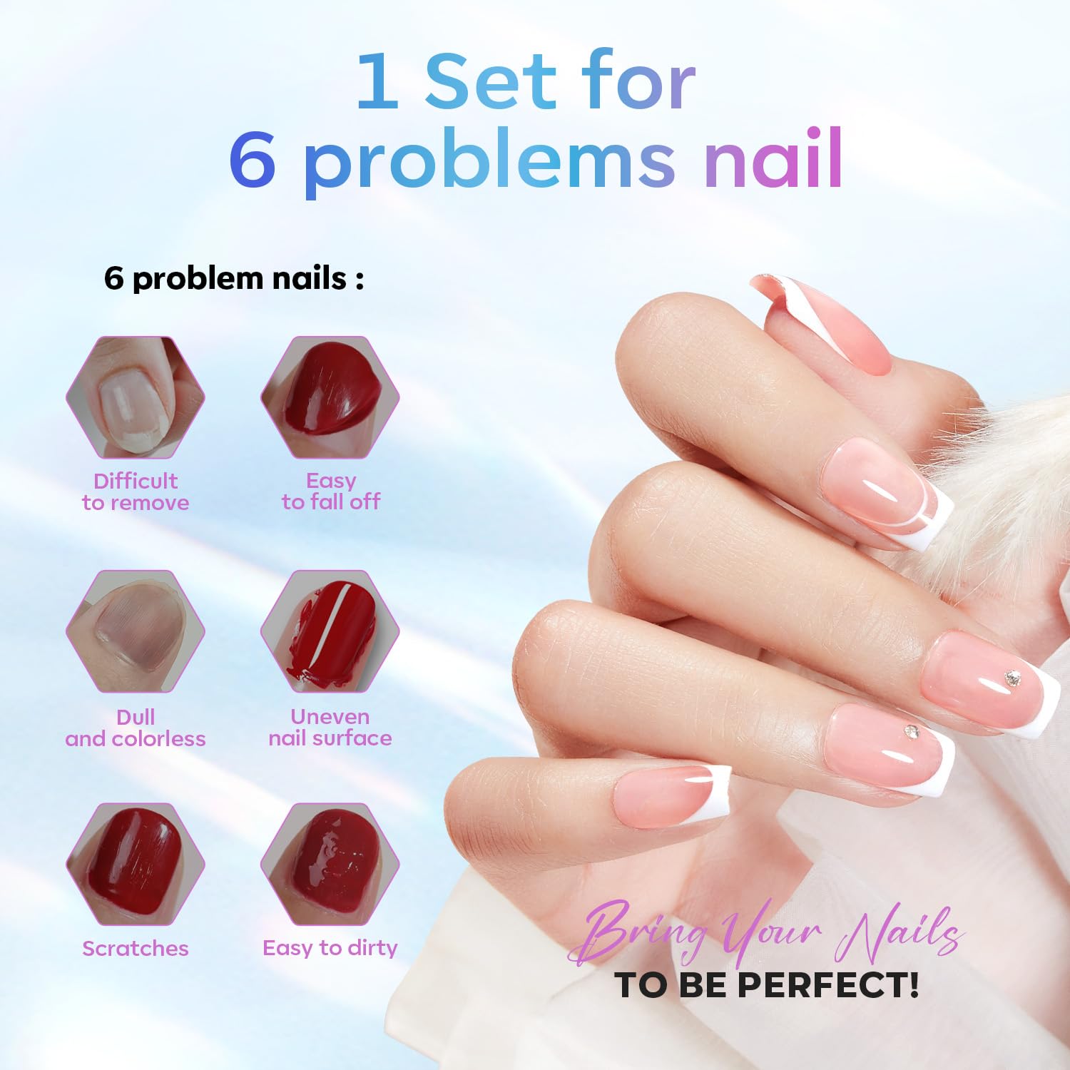 Finition lustrante modèleones, brillance durable pour les ongles.