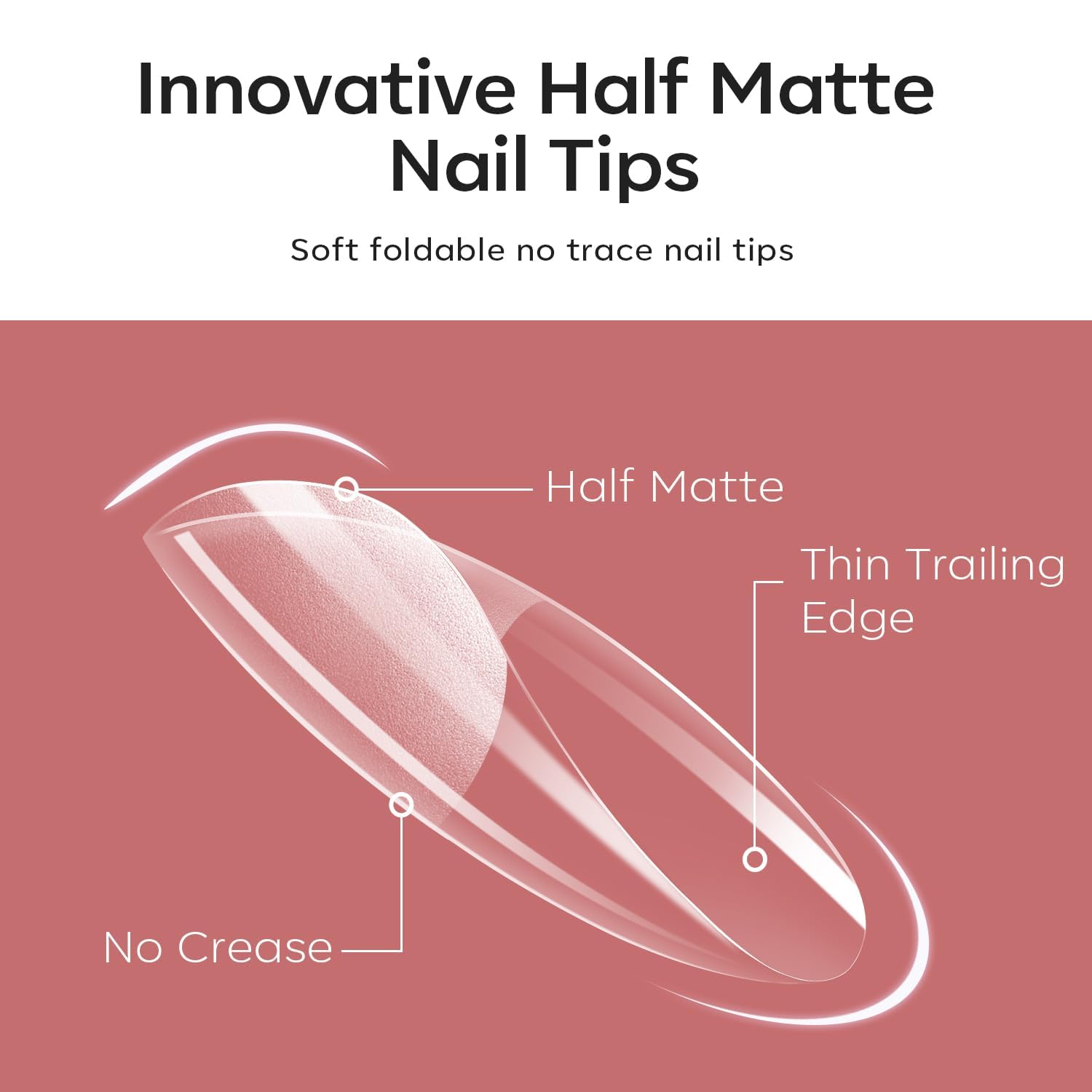 Modelones finition mate embouts ongles, adhérence améliorée et look élégant.