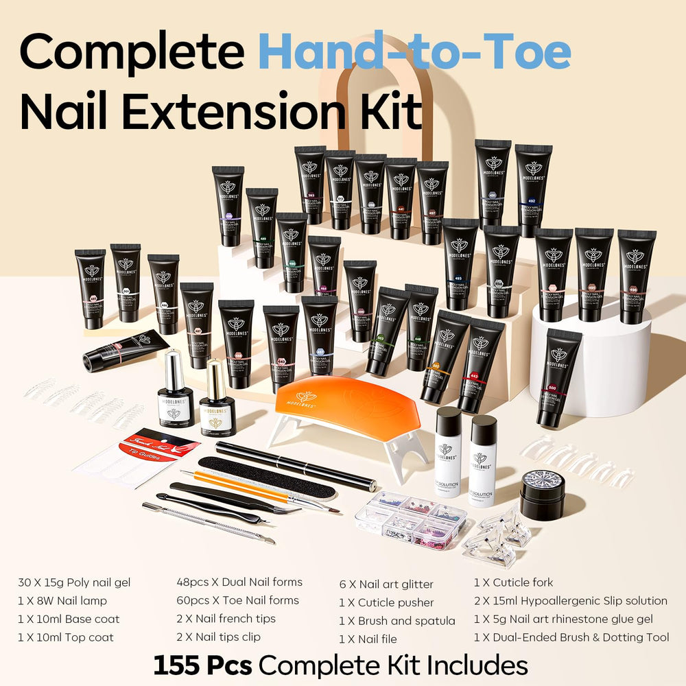 Modelones formes d'ongles duales 48: extensions adaptées.