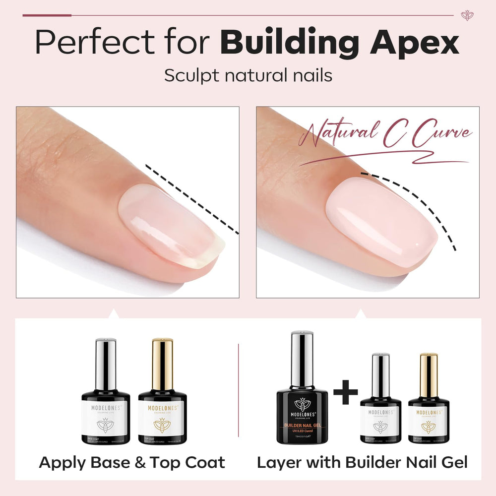 Modelones gel-builder 8-en-1 base couleur et apex