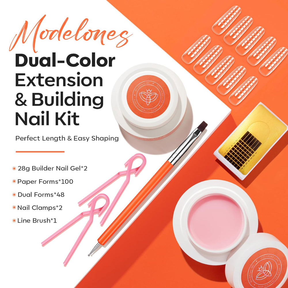 Modelones Gel Builder — brosse double-face pour une application précise.
