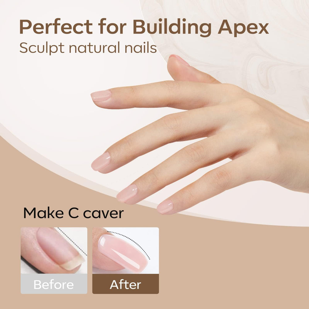 Modelones Gel Builder: fini brillant naturel et durable après application.