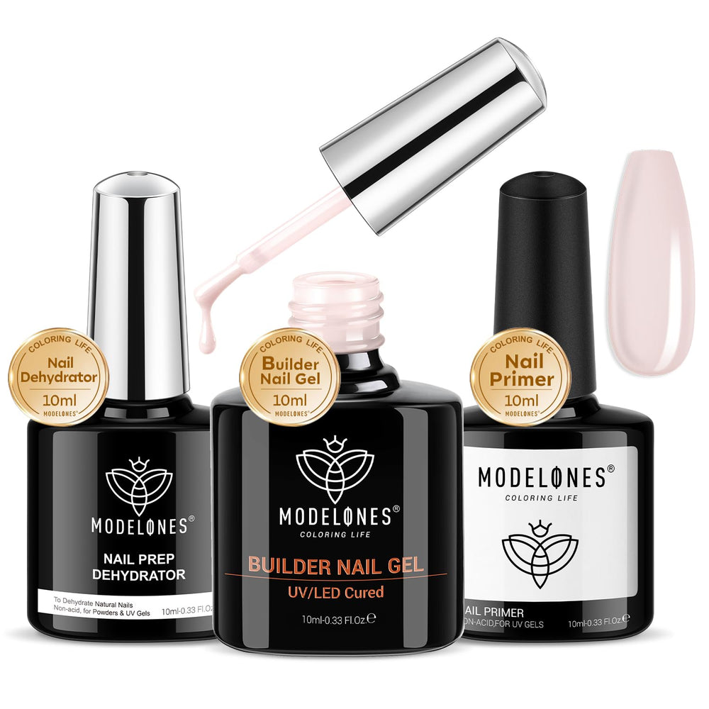 Modelones gel-builder ongles, bouteille 10 ml, application facile et couvrante.
