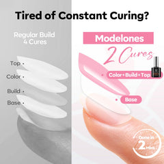 Modelones Gel Builder rose, apex en C pour une courbe élégante sans effort.