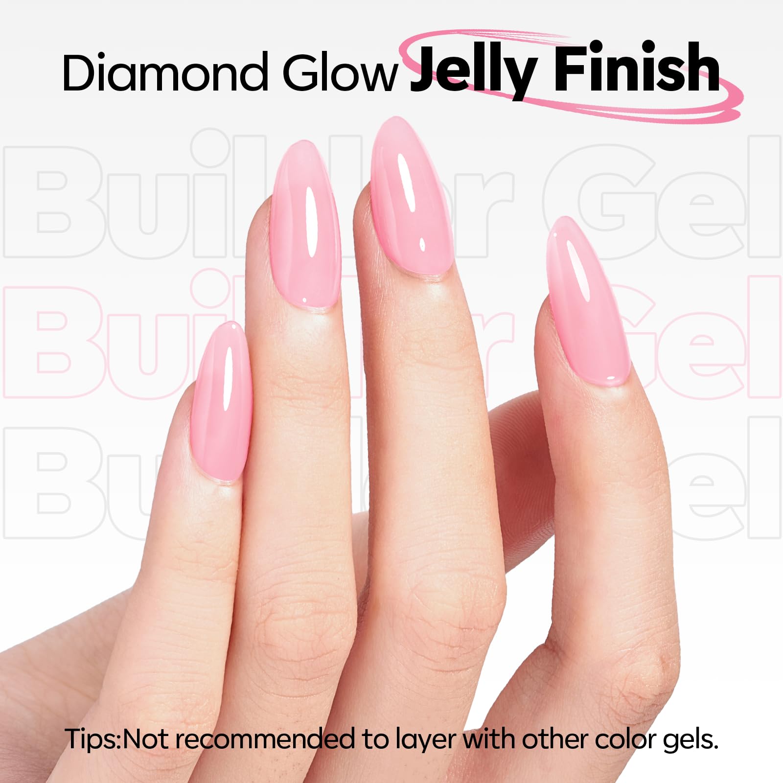 Modelones Gel Builder rose, auto-nivelant — application lisse et sans bulles.
