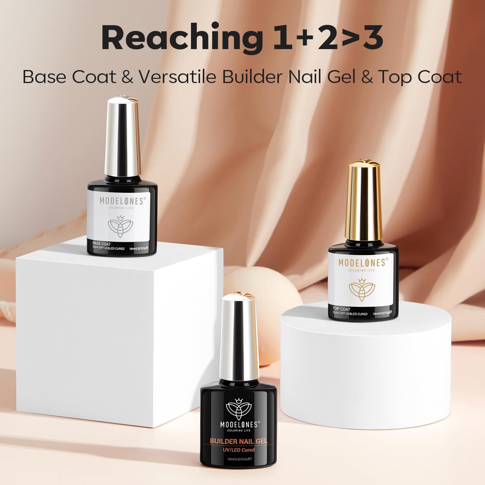 Modelones gel-builder transparent permet une extension et un apex durables.