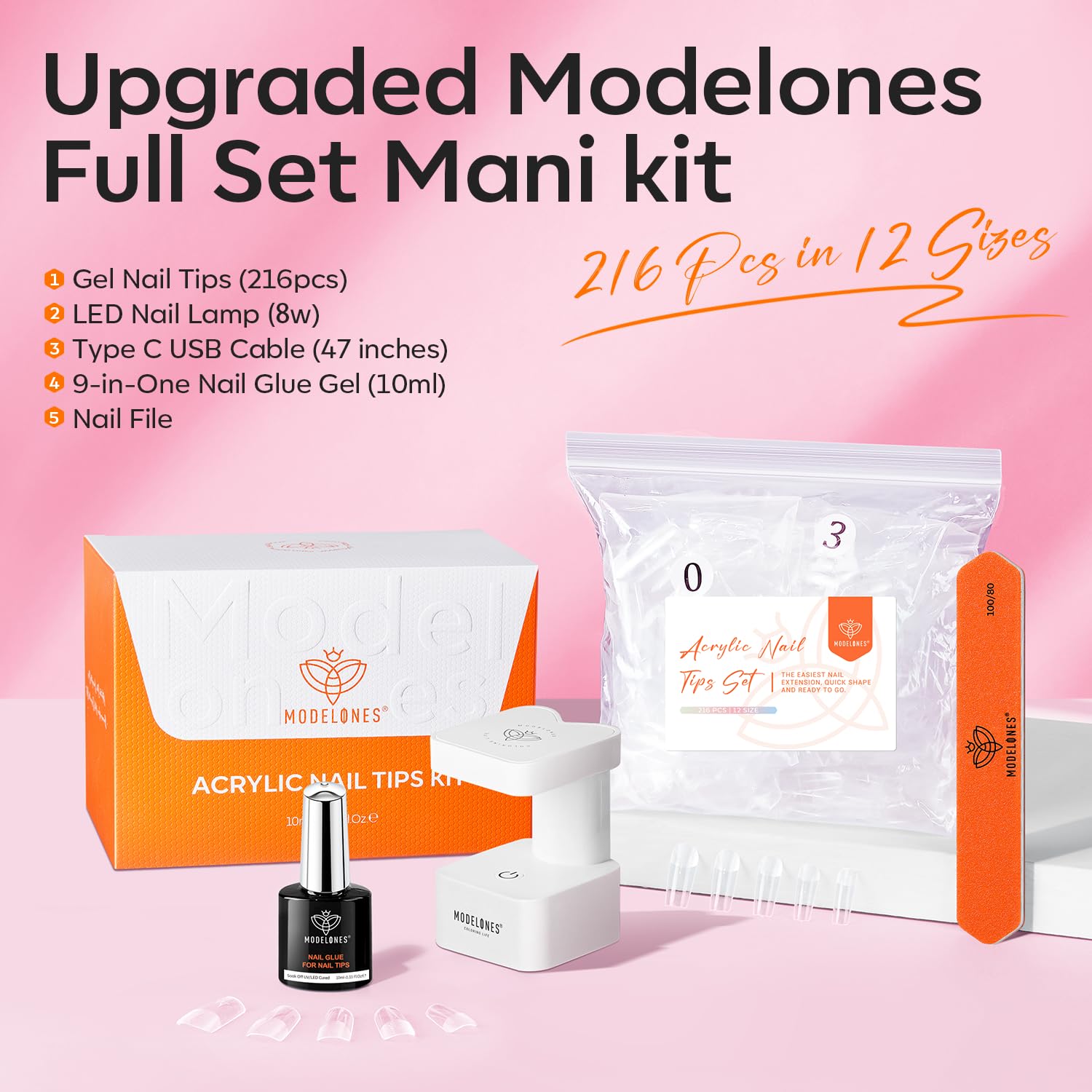 Modelones gel-colle 9-en-1 pour bases, decoration et renforcement.