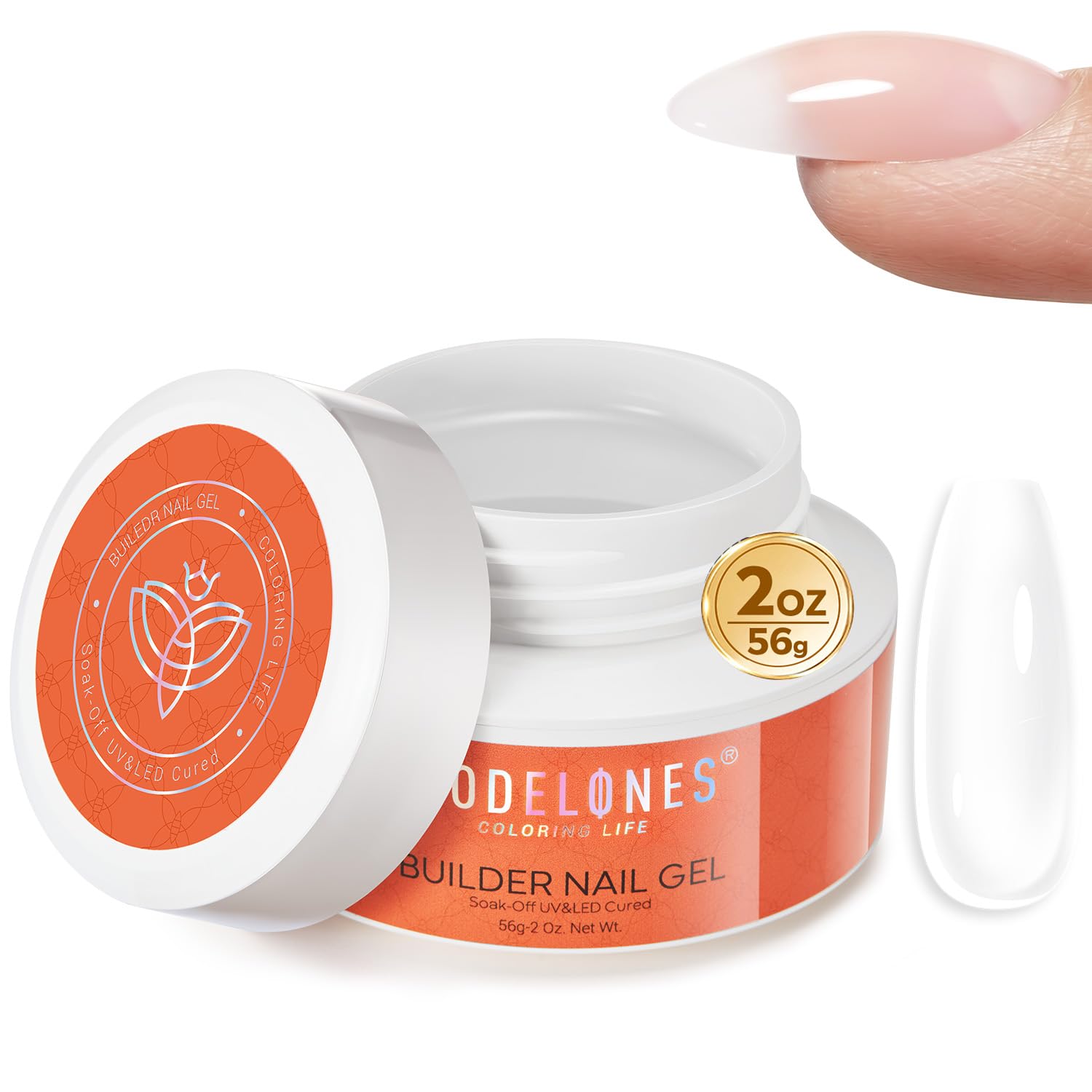 Modelones gel de construction transparent pour extensions et finition cristalline.