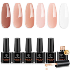 Modelones gel de construction nude caramel prêt pour une manucure élégante