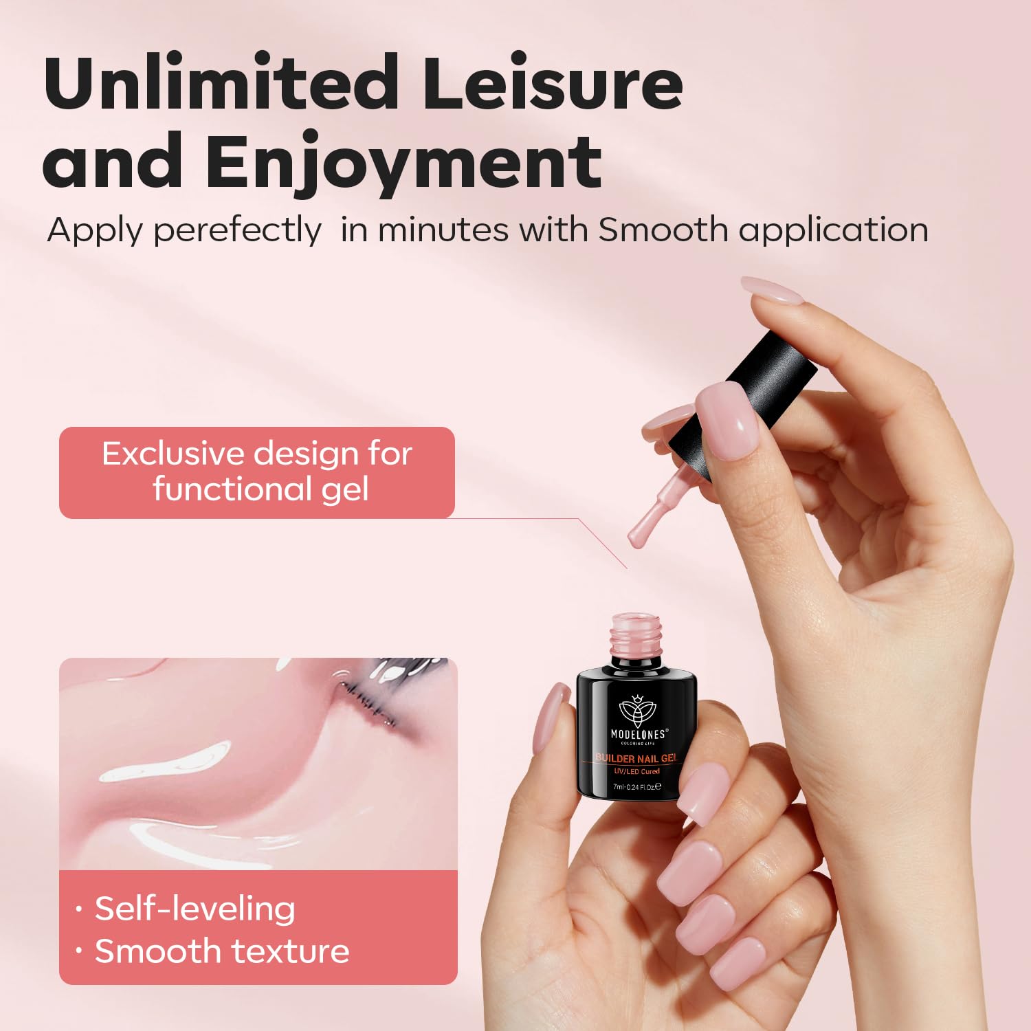 Gel de construction Modelones pour attacher des faux ongles