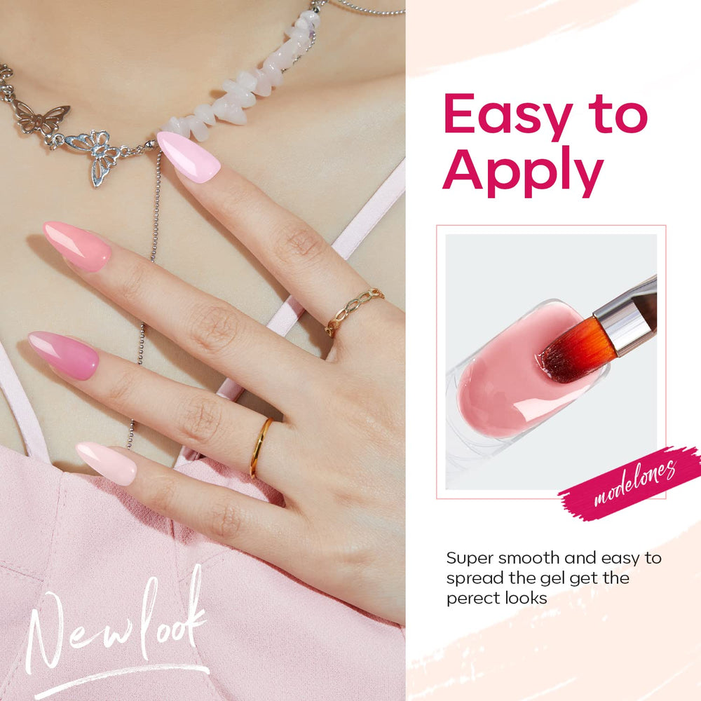 Modelones Gel Ongles Pastel Été Rose : palette douce pour looks estivaux.