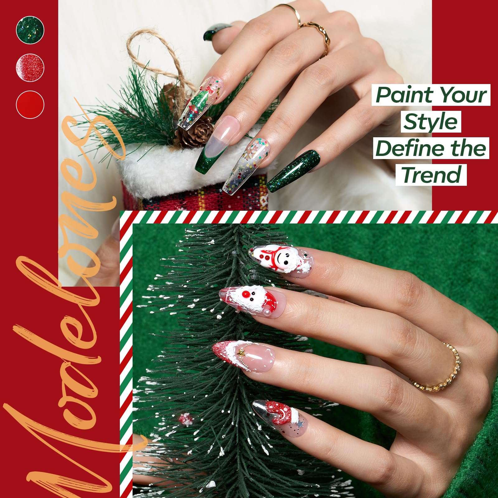 Modelones gel ornement étoiles dorées, ajout scintillant pour les ongles.