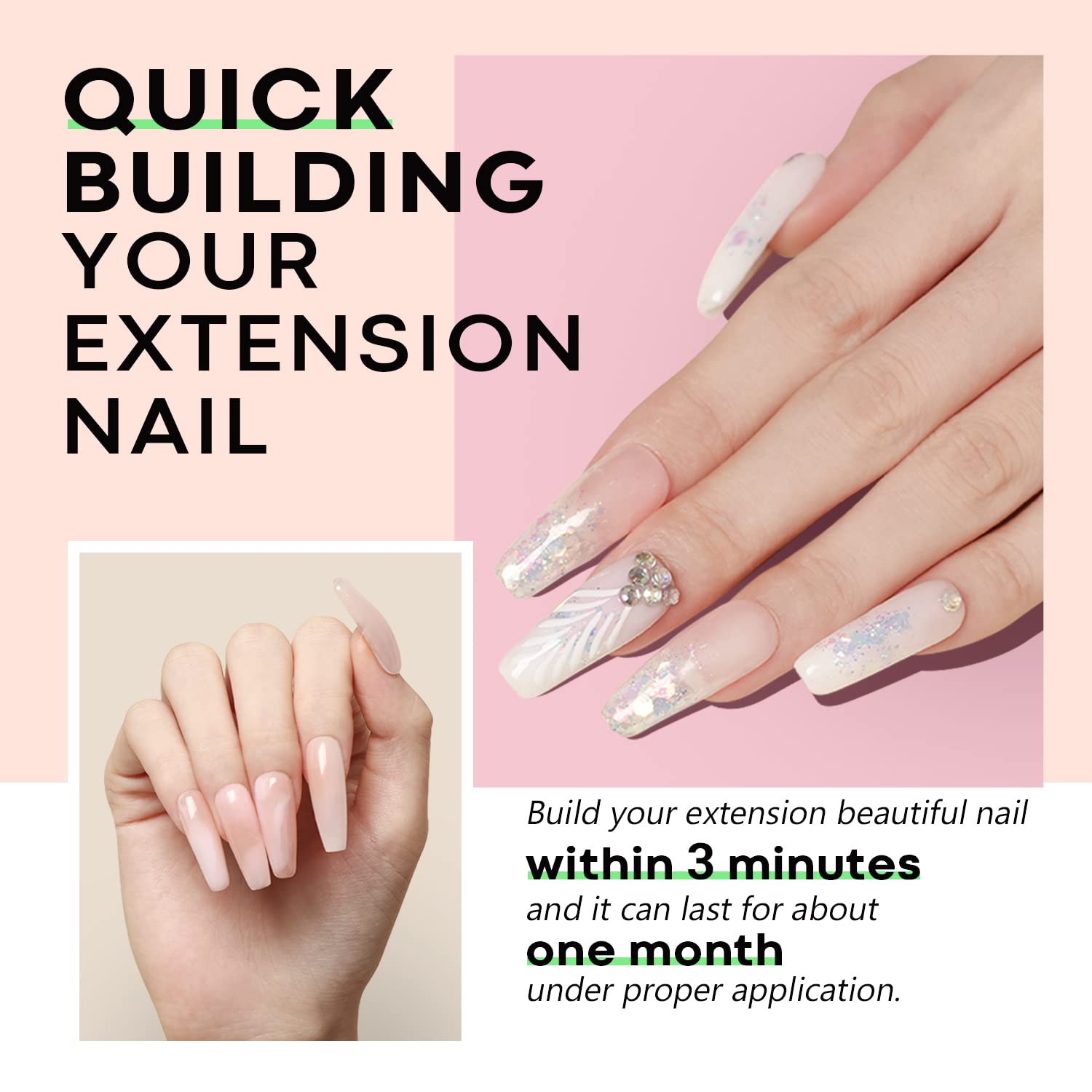 Modelones Gel Poly Extension Nude Nature – extension naturelle et nette