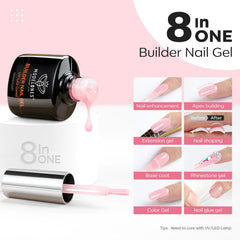 Modelones gel-renforcement rose avec applicateur intégré pour une application précise.