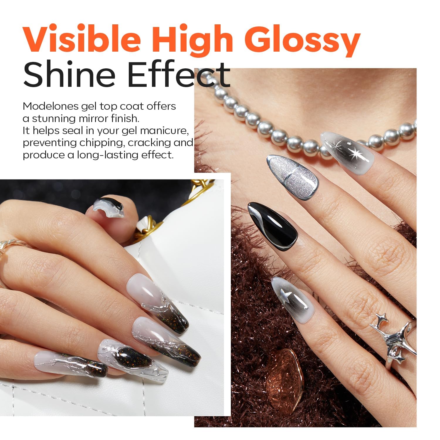 Modelones Gel Top Coat 100ml – brillance miroir sur ongles impeccables