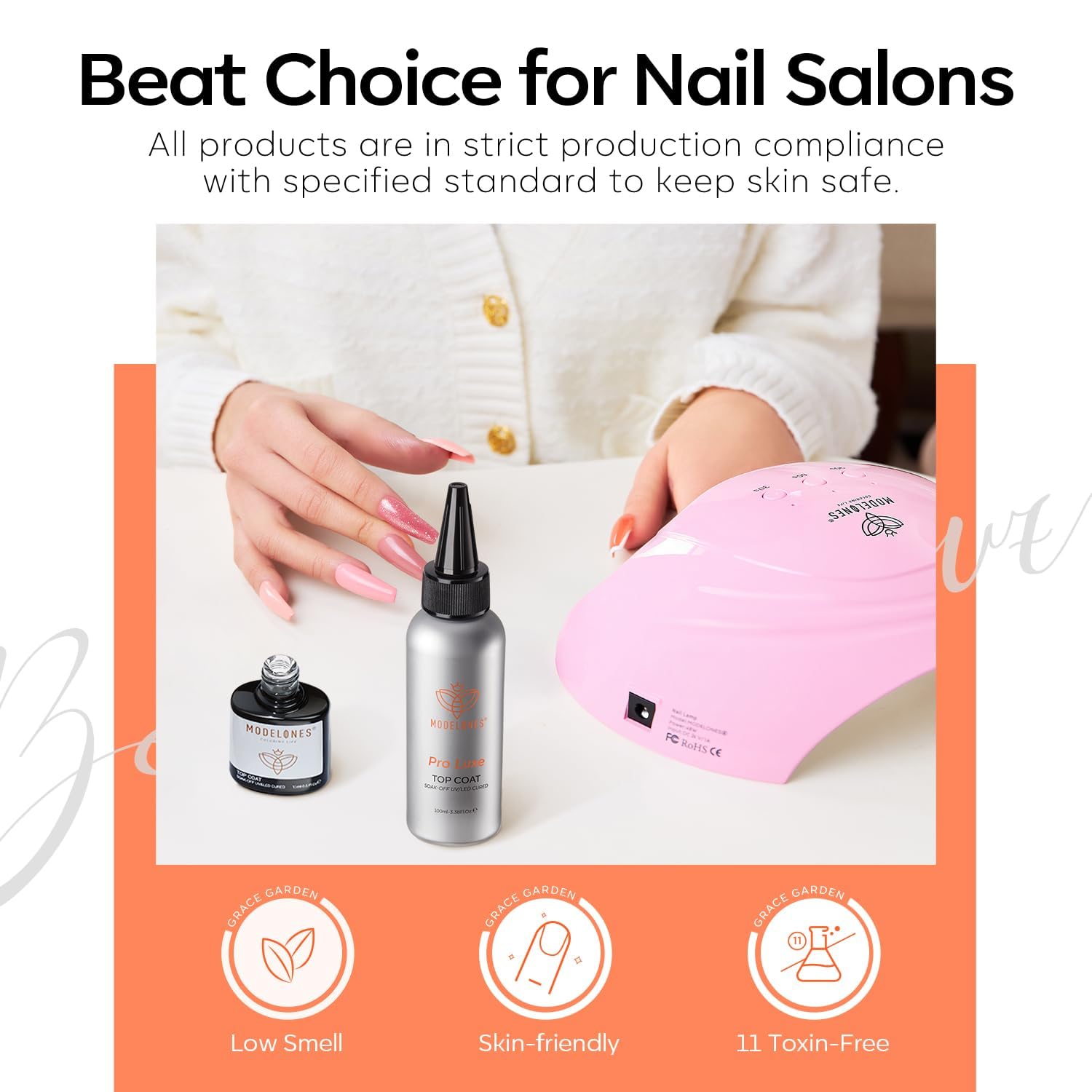 Modelones Gel Top Coat 100ml – revêtement clair durable sans jaunissement