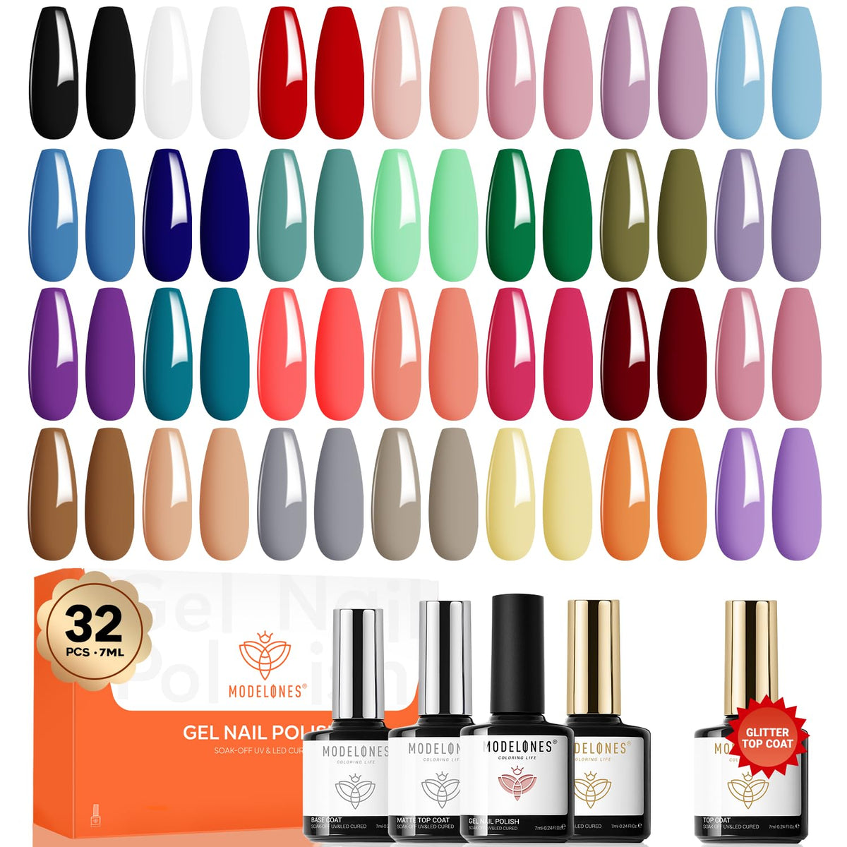 Modelones Gel Vernis: 28 couleurs pour divers looks à réaliser chez soi.
