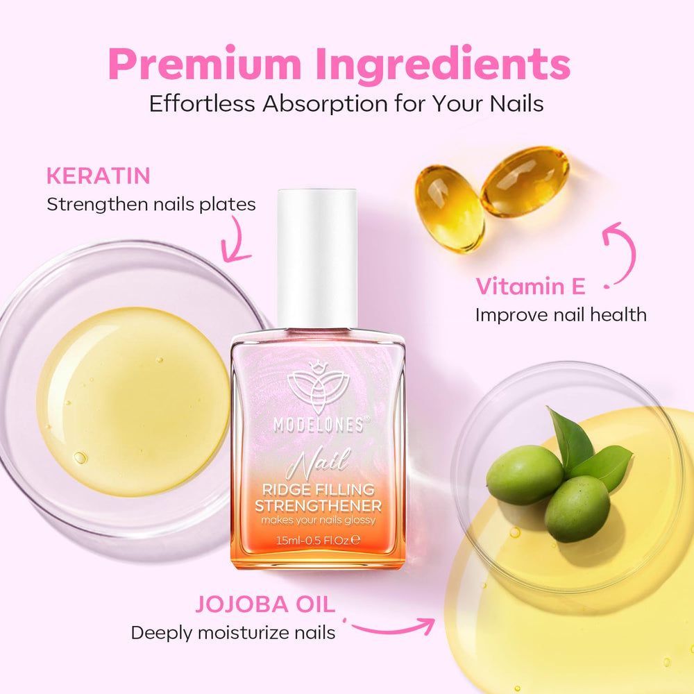 Modelones keratine-jojoba, formule nourrissante pour les ongles.