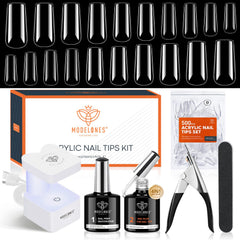 Modelones kit gel Ongles X avec pointes carrées pour une extension durable à domicile.