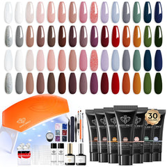 Modelones kit gel poly main et pied: palette terreuse pour diverses tenues.